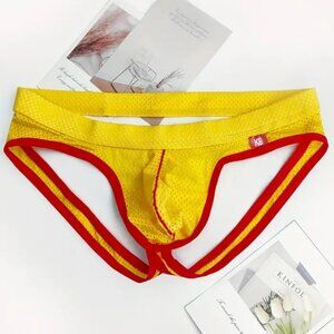 Karen Space Yellow Red G String Mesh Underwear L